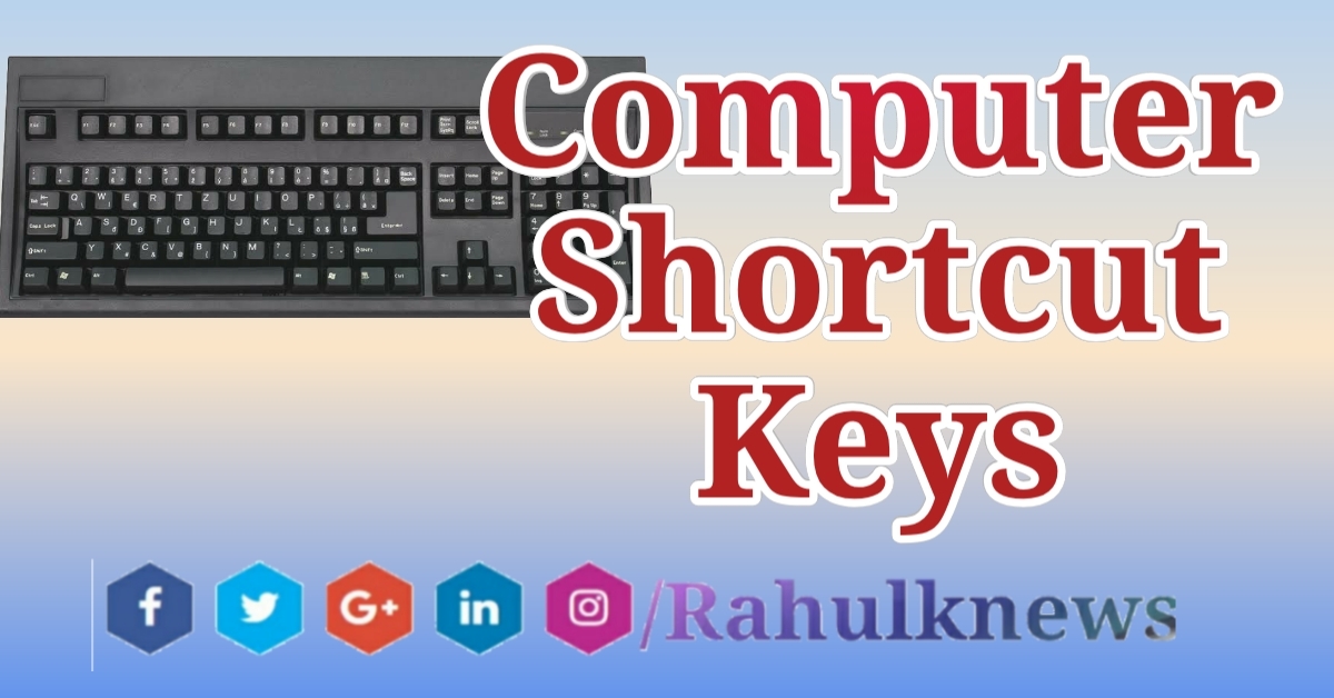 100 Shortcut Keys In Computer