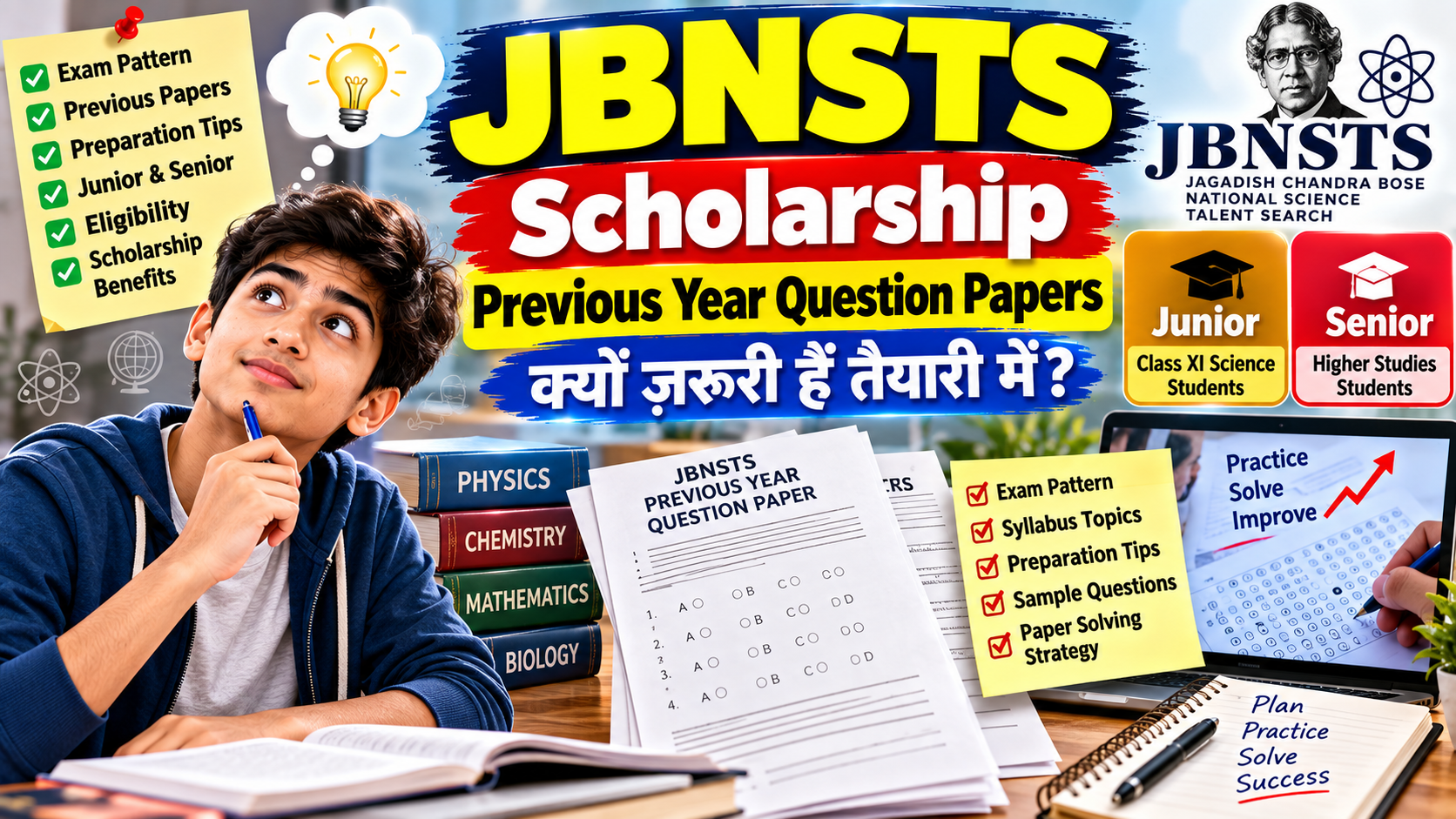 JBNSTS Scholarship Previous Year Question Papers
